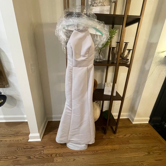 Amsale Austin Platinum Faille Bridesmaid Dress - Picture 2 of 6